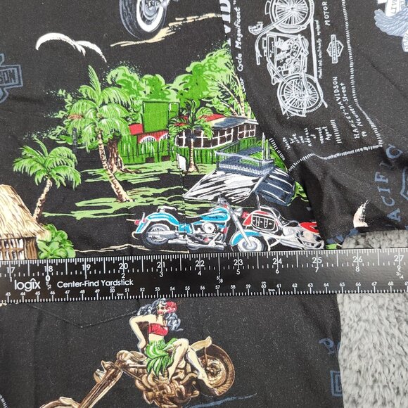 Harley-Davidson Men's XL Hawaiian Button Shirt Pacific Harley Print Hawaii Made - Picture 3 of 10